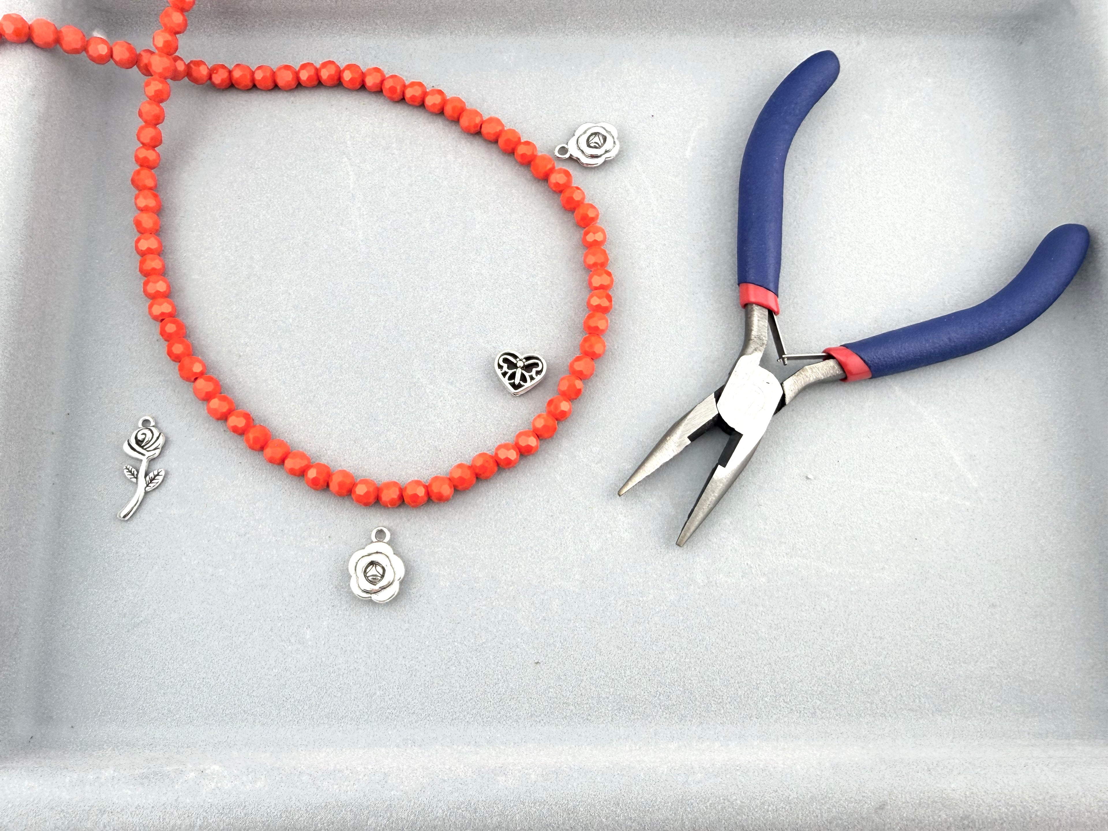 6mm Glass faceted round Beads Orange