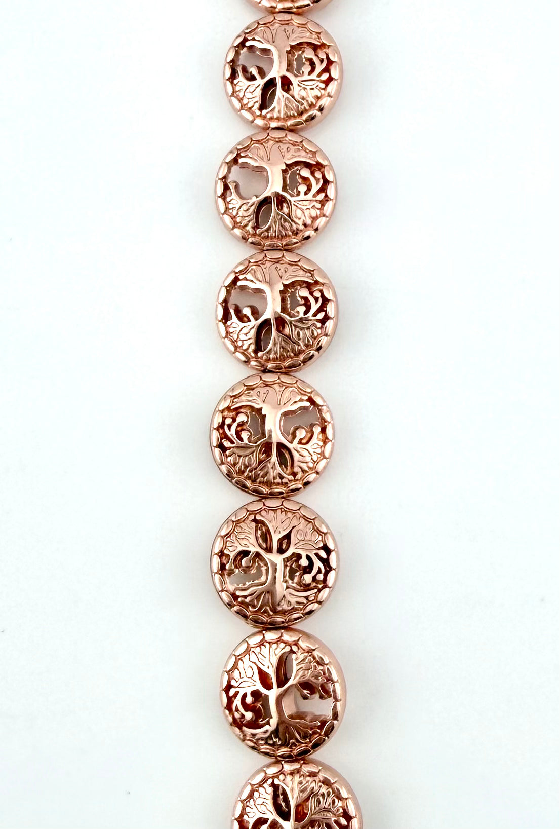 Rose Gold Tree of Life Hematite Beads 12.5x12.5mm