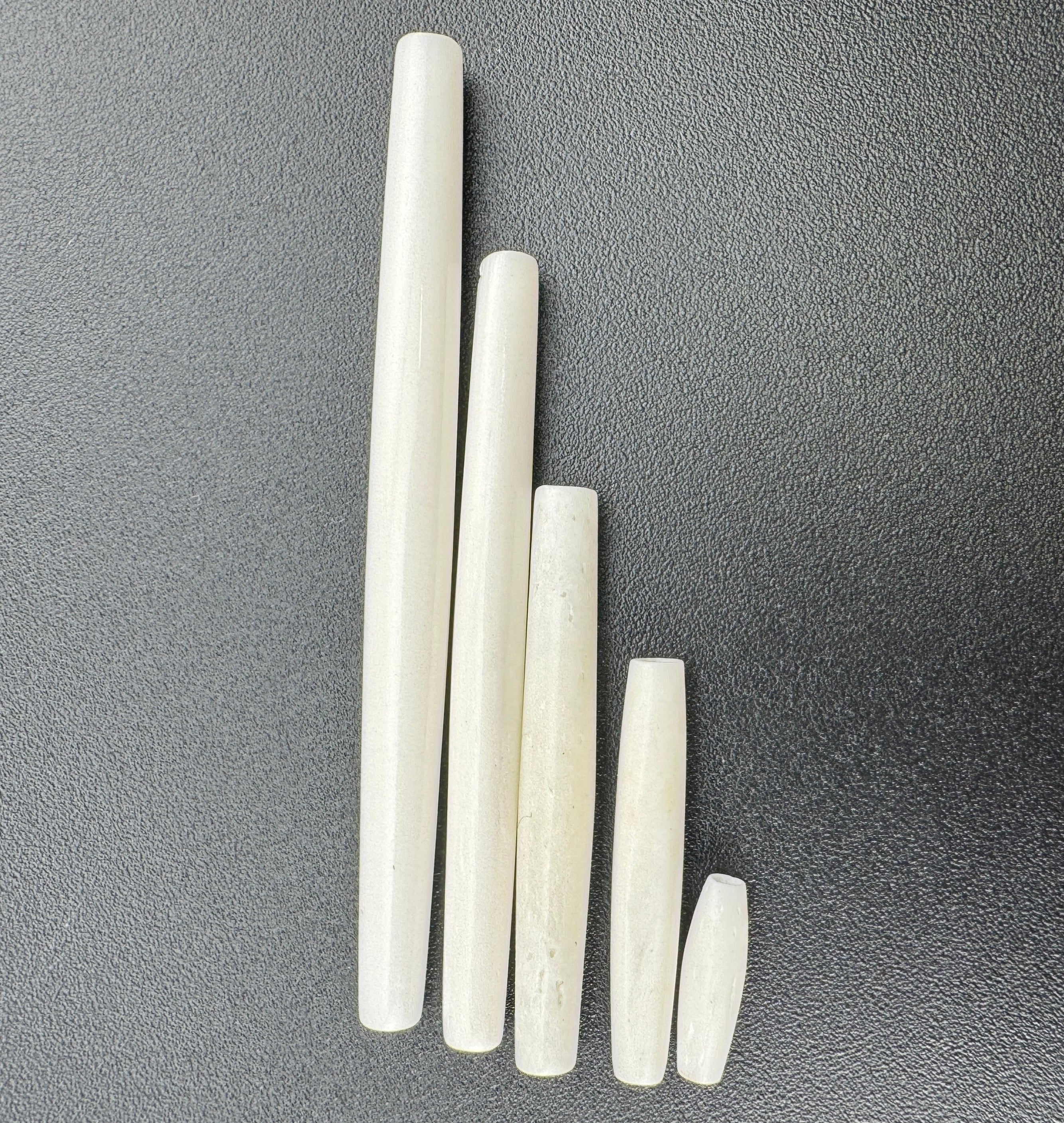 Ivory Buffalo Bone Pipe, Thin,  0.5–2.5inch Carved Bone Pieces for Jewelry & Crafts