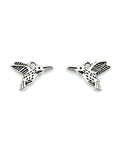 13mm Humming Bird Charm Rhodium