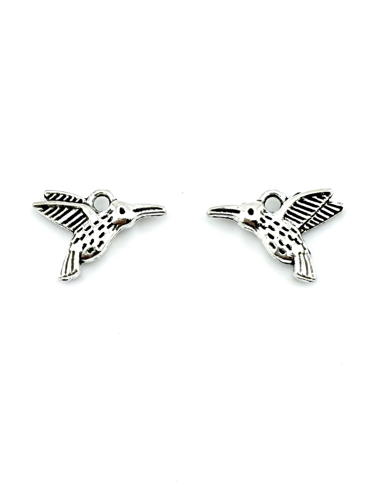 13mm Humming Bird Charm Rhodium