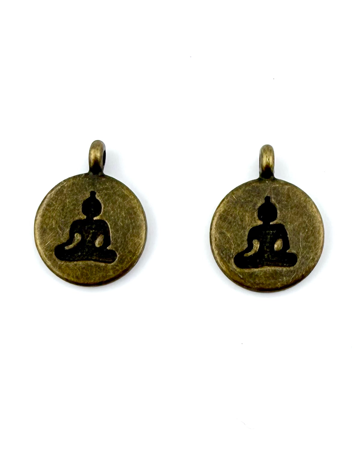 19mm Buddah Coin Charm Antique Brass