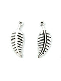 28mm Leaf Charm Rhodium