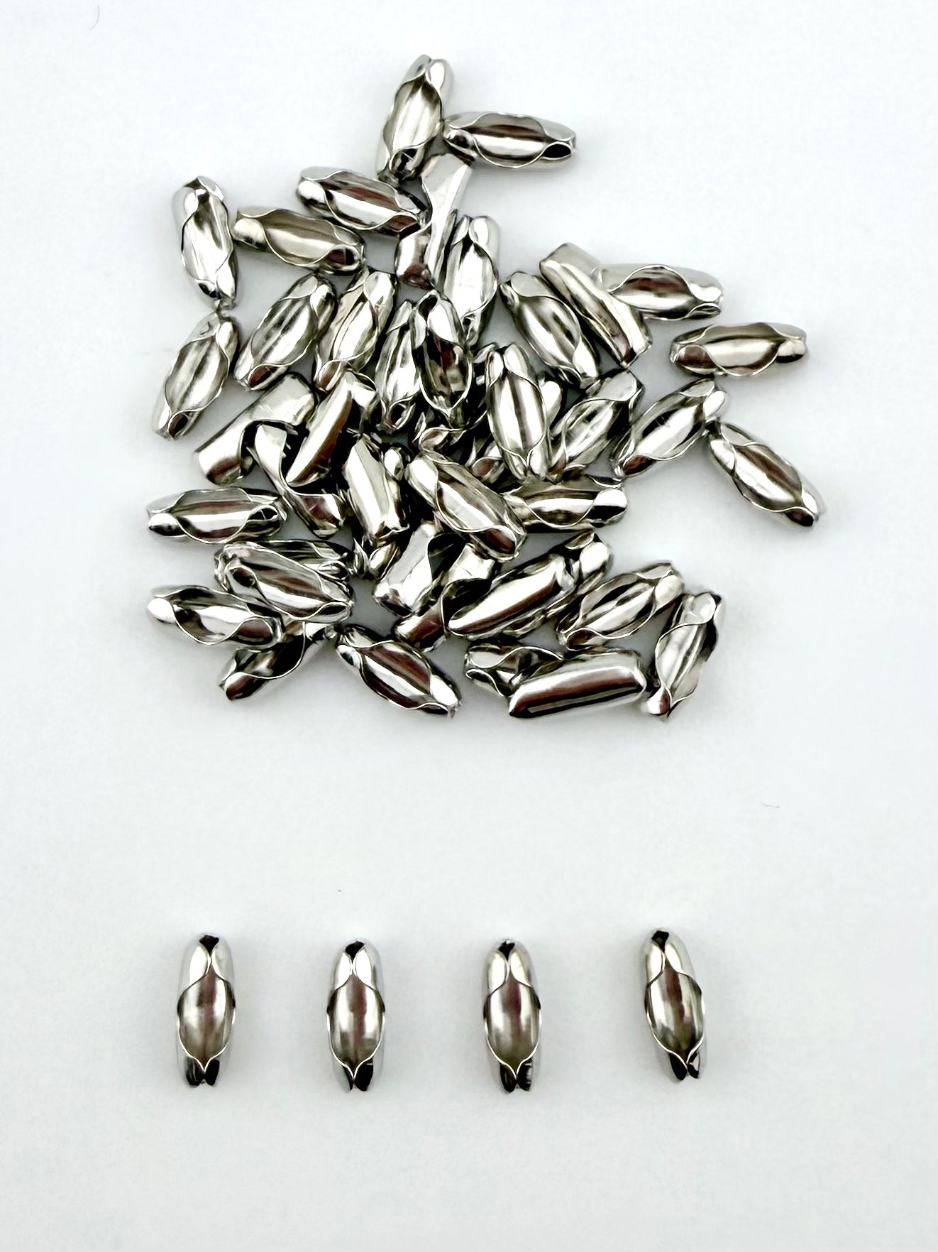 2mm Ball Chain Clasp Rhodium