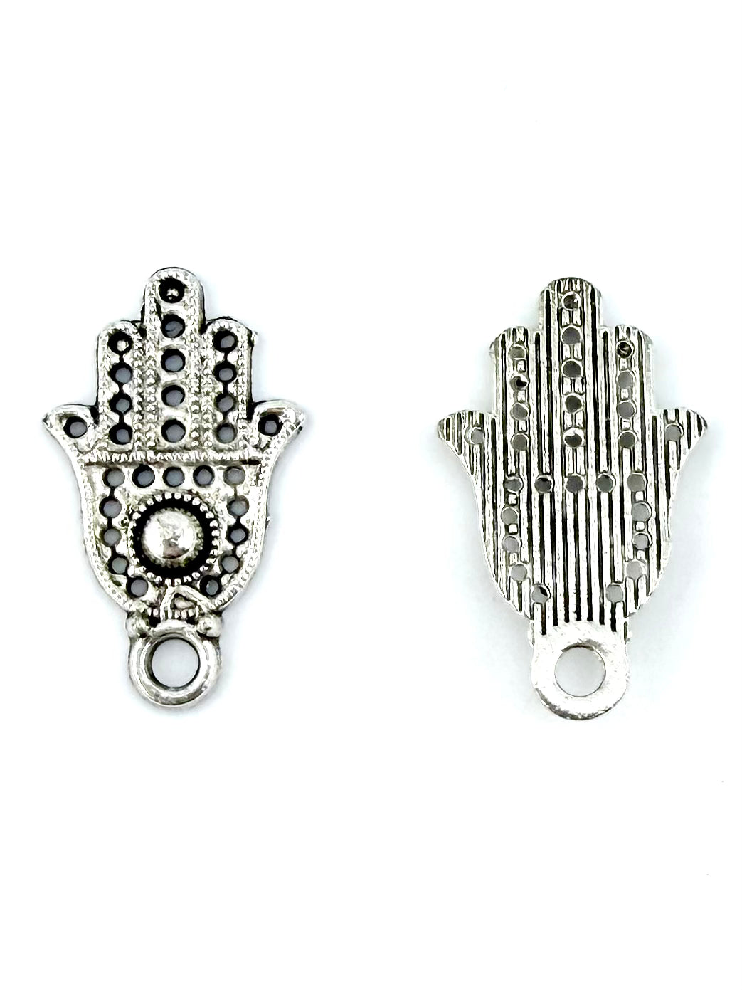 19.5mm Hand Of Fatima Charm Rhodium