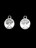 14.5mm Tree of Life Coin Charm Rhodium