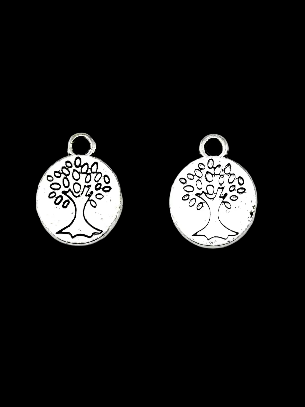 14.5mm Tree of Life Coin Charm Rhodium