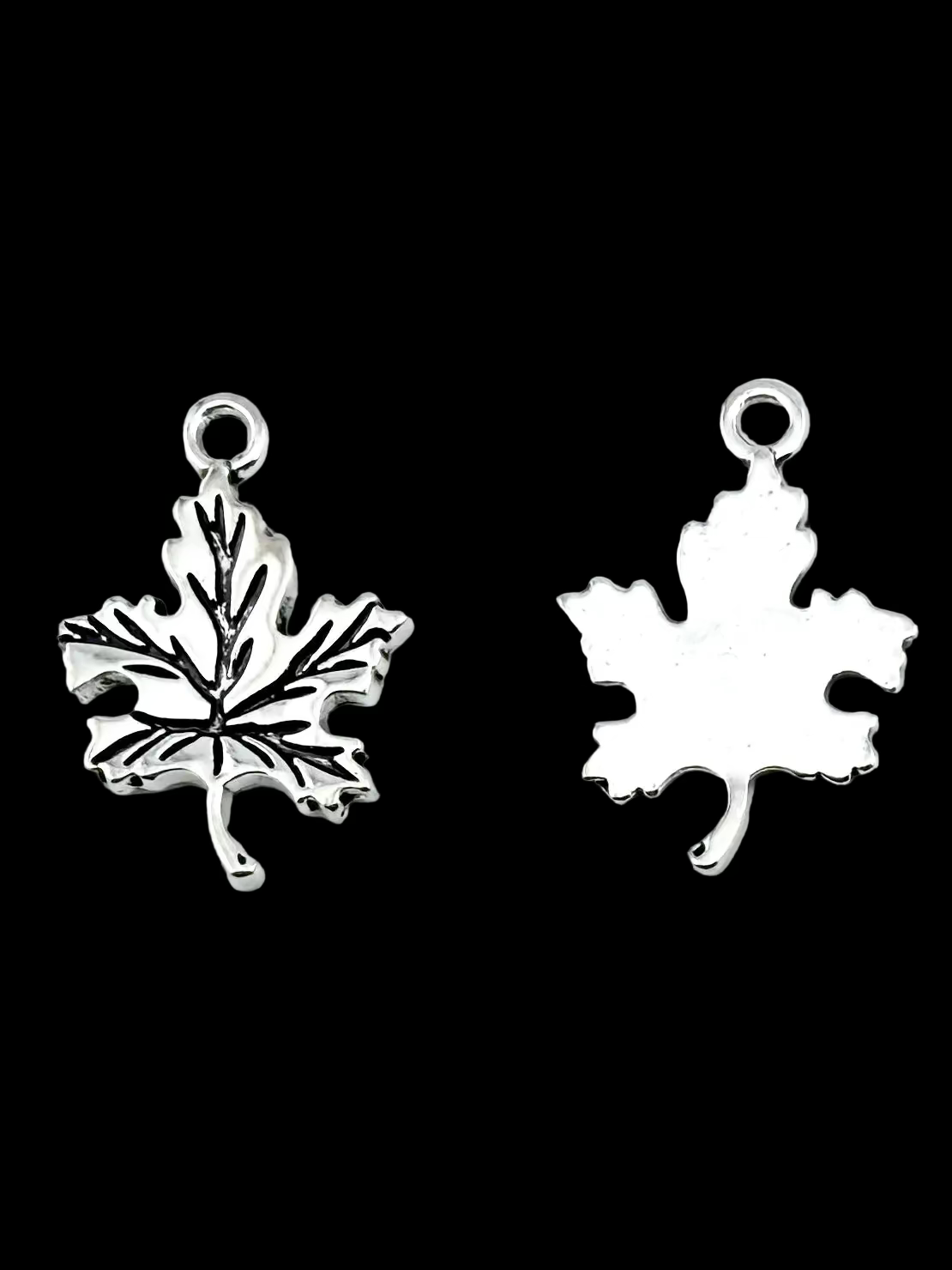 23mm Maple Leafe Charm Rhodium