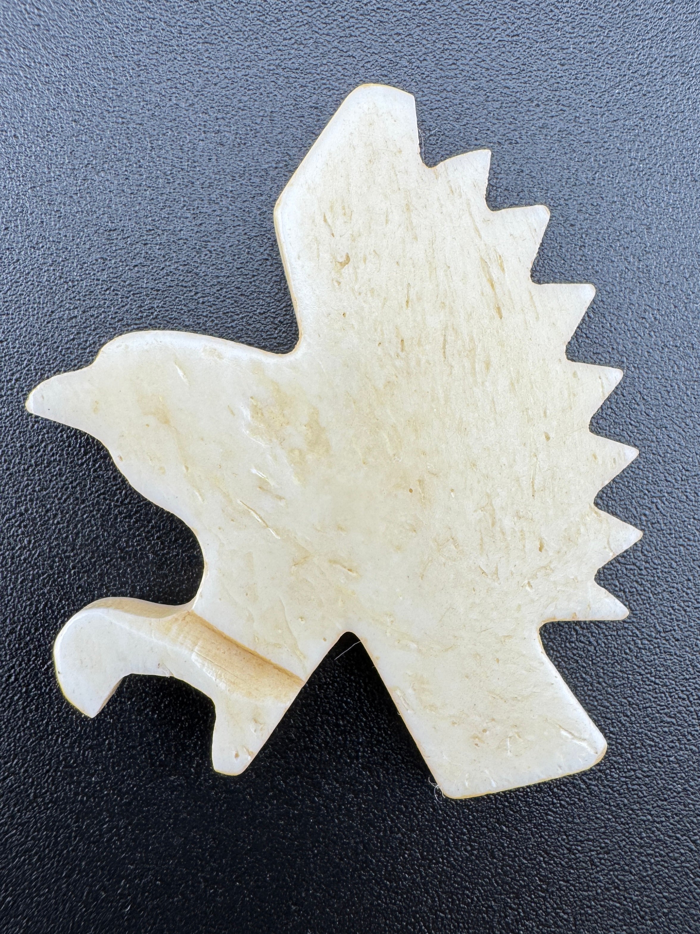 40mm Antique Bone Eagle Pendant – Hand Carved Bone, Tribal & Indigenous Style (No Hole)