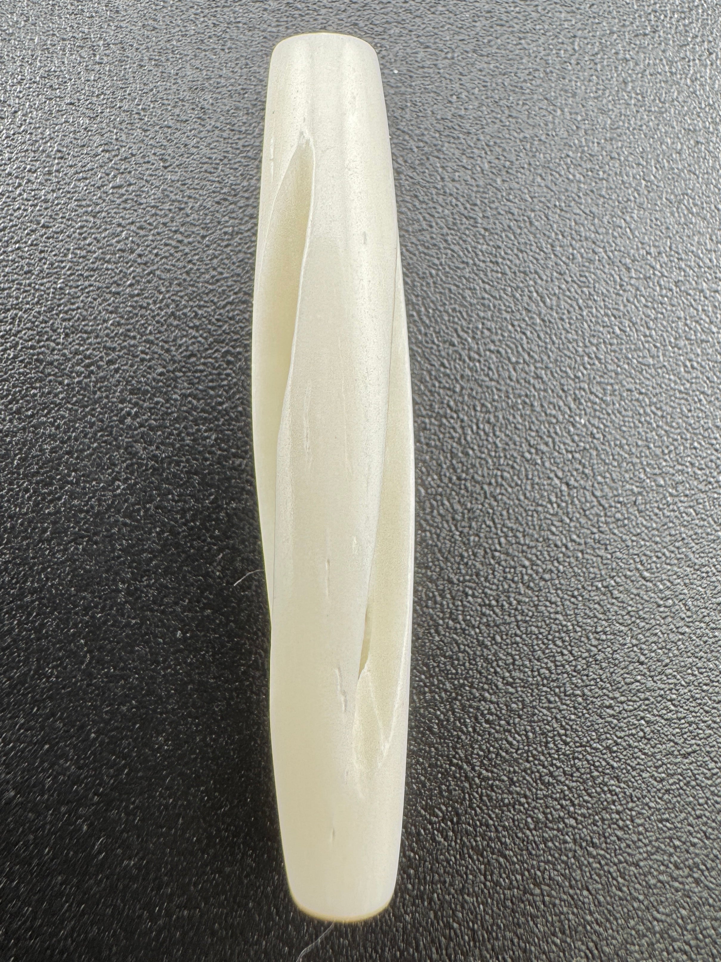 Ivory Buffalo Bone Pipe, Spiral  1.5inch  Carved Bone Pieces for Jewelry & Crafts