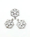 23mm Snowflake Charm Rhodium
