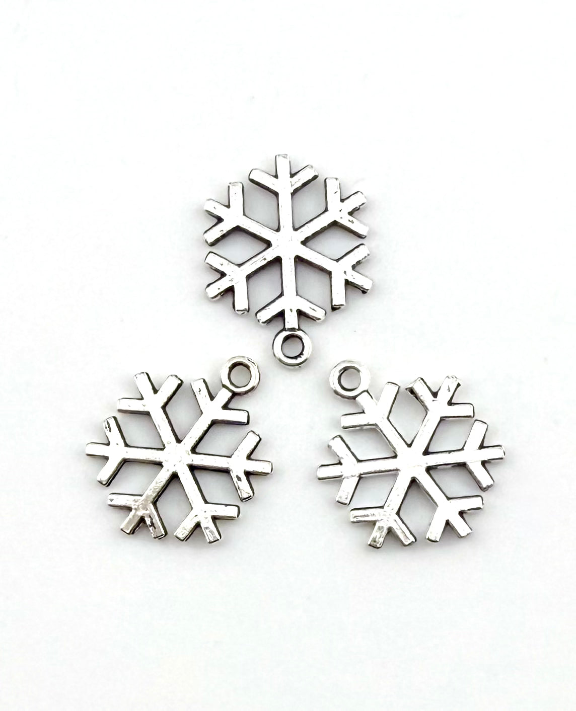 23mm Snowflake Charm Rhodium