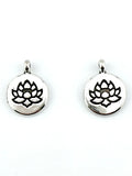 19mm Lotus Coin Charm Rhodium
