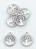 18mm Tree Of Life Gear Charm Rhodium