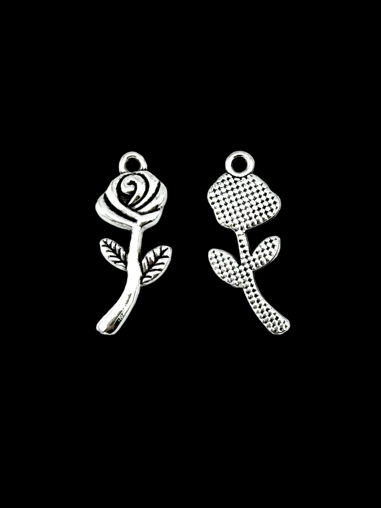 23mm Rose Charm Rhodium