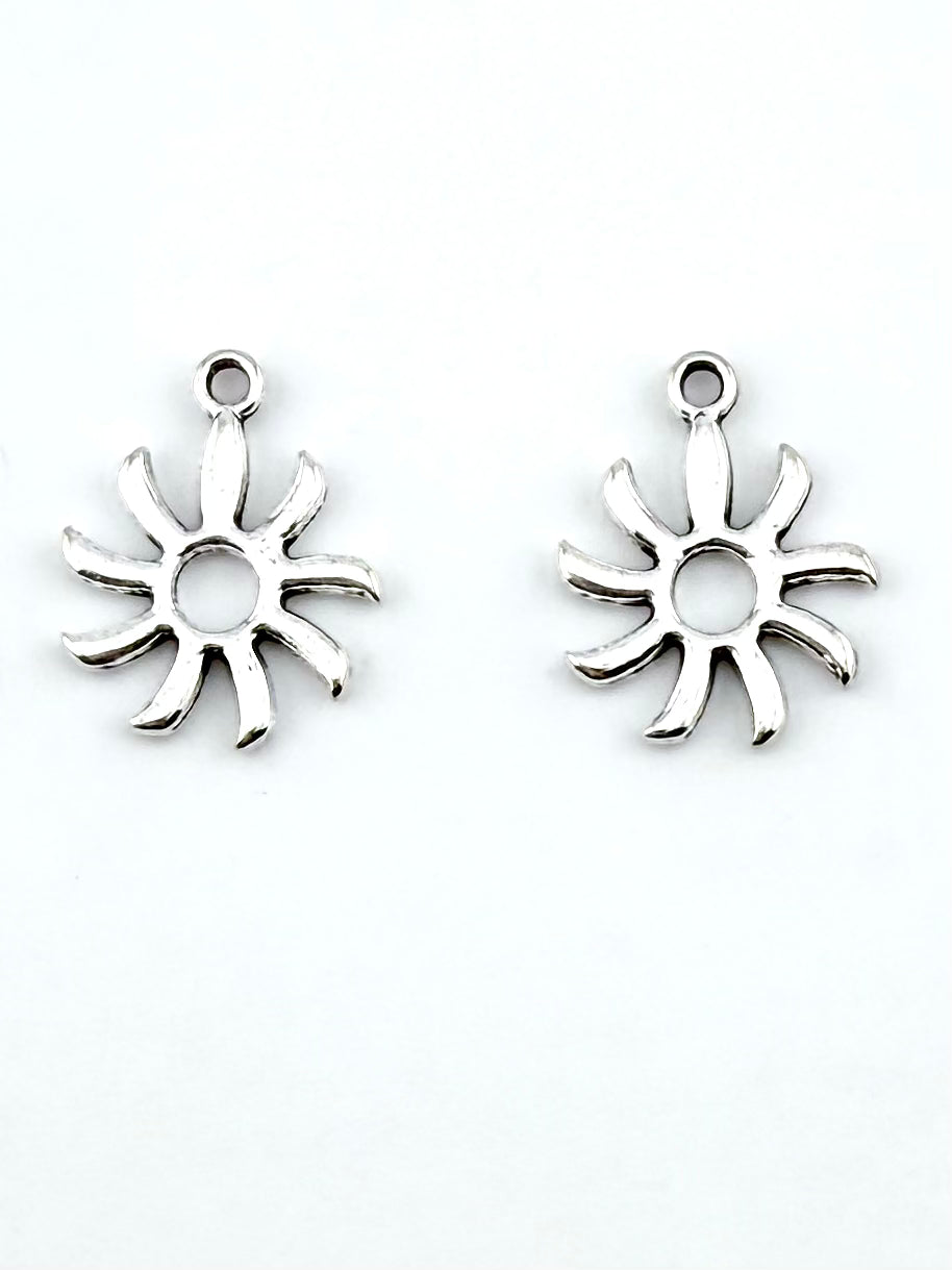 18.5mm Sun Charm Rhodium