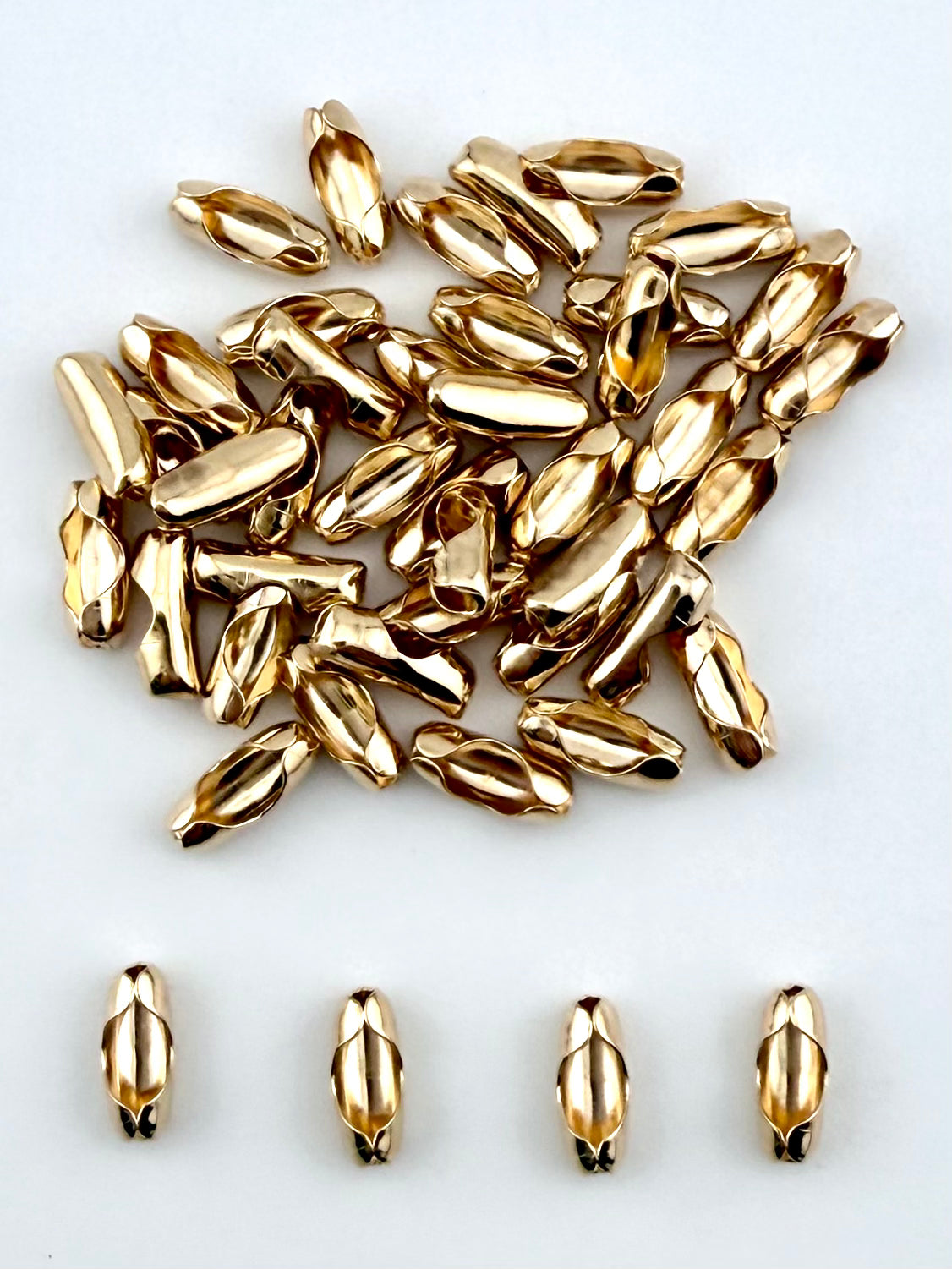 2mm Ball Chain Clasp Gold