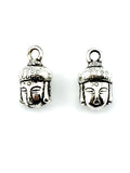 14mm Buddah Head Charm Rhodium
