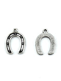 16mm Horse Shoe Charm Rhodium