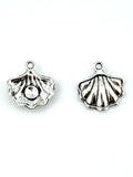15mm Clam Charm Rhodium