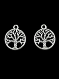 24mm Tree of Life Charm Rhodium