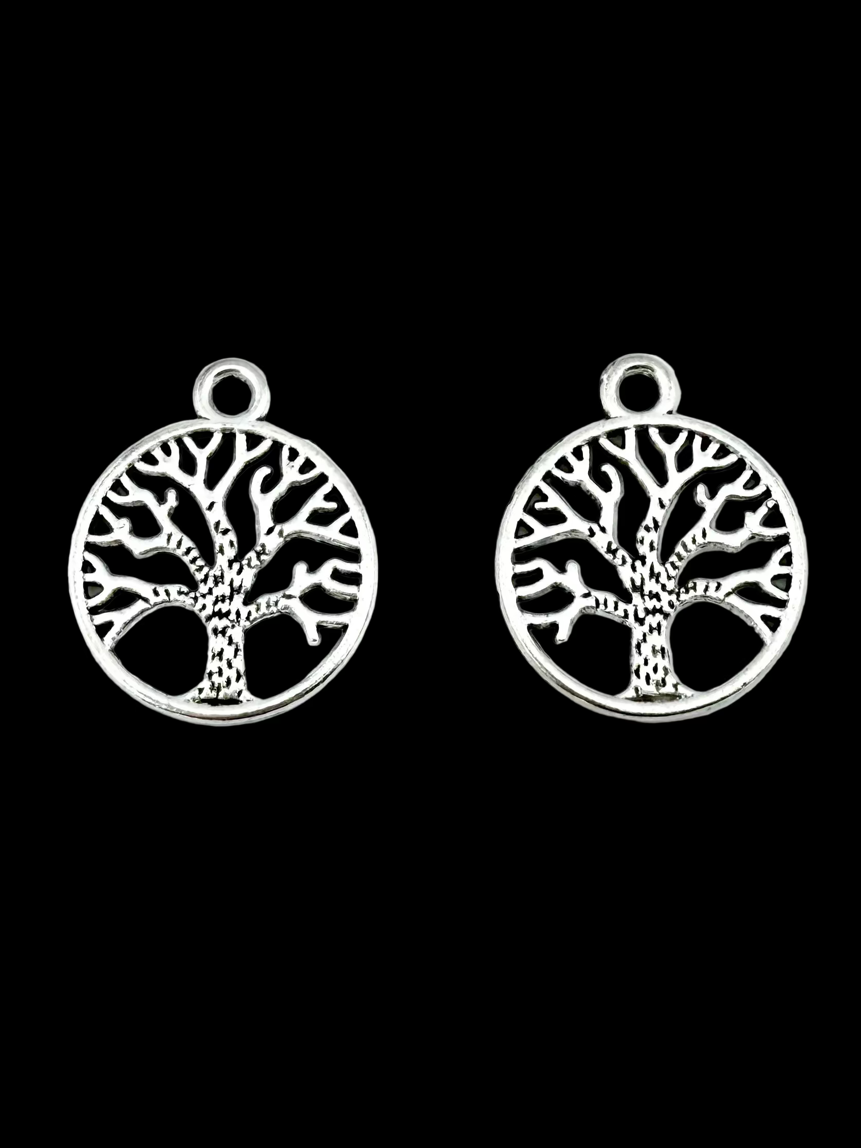 24mm Tree of Life Charm Rhodium