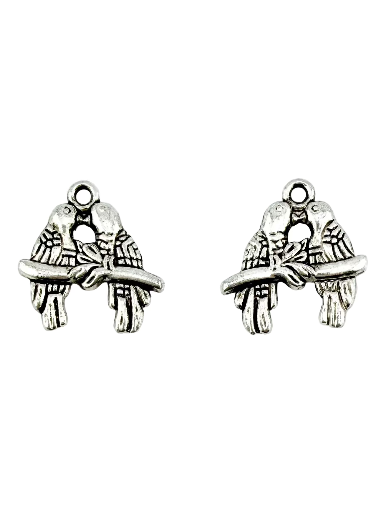 18mm Love Birds Charm Rhodium