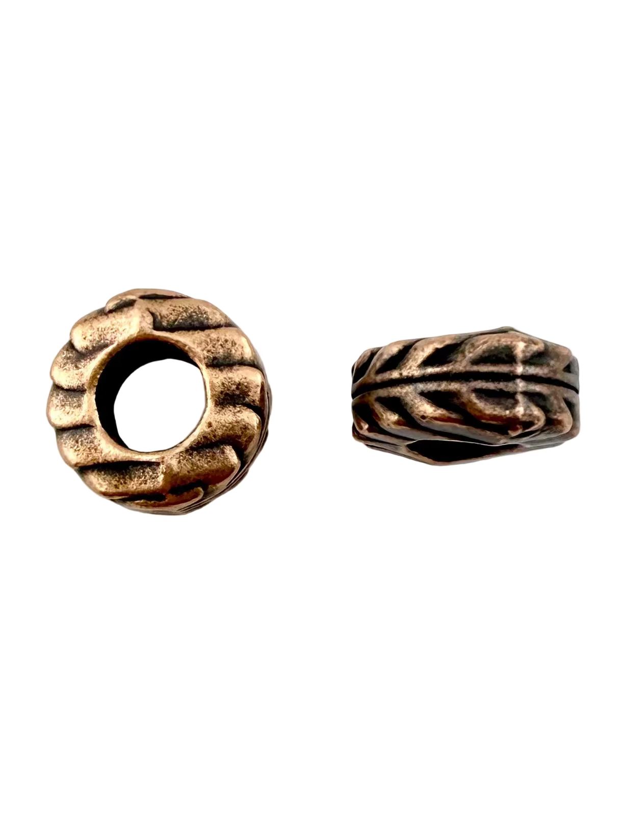 4x9mm Textured Disk Spacer Antique Copper