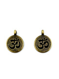 19mm Ohm Coin Charm Antique Brass