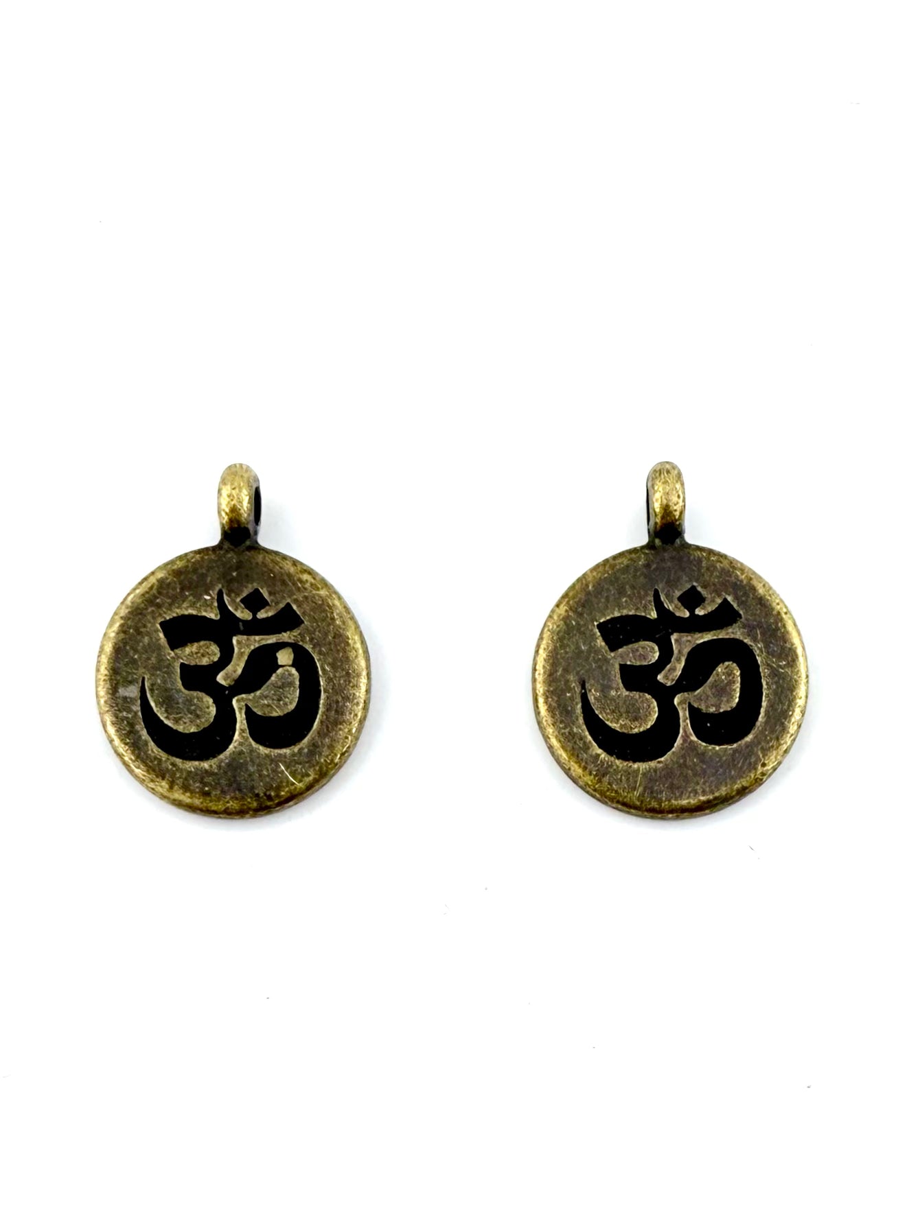 19mm Ohm Coin Charm Antique Brass