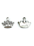 14mm Crown Charm Rhodium