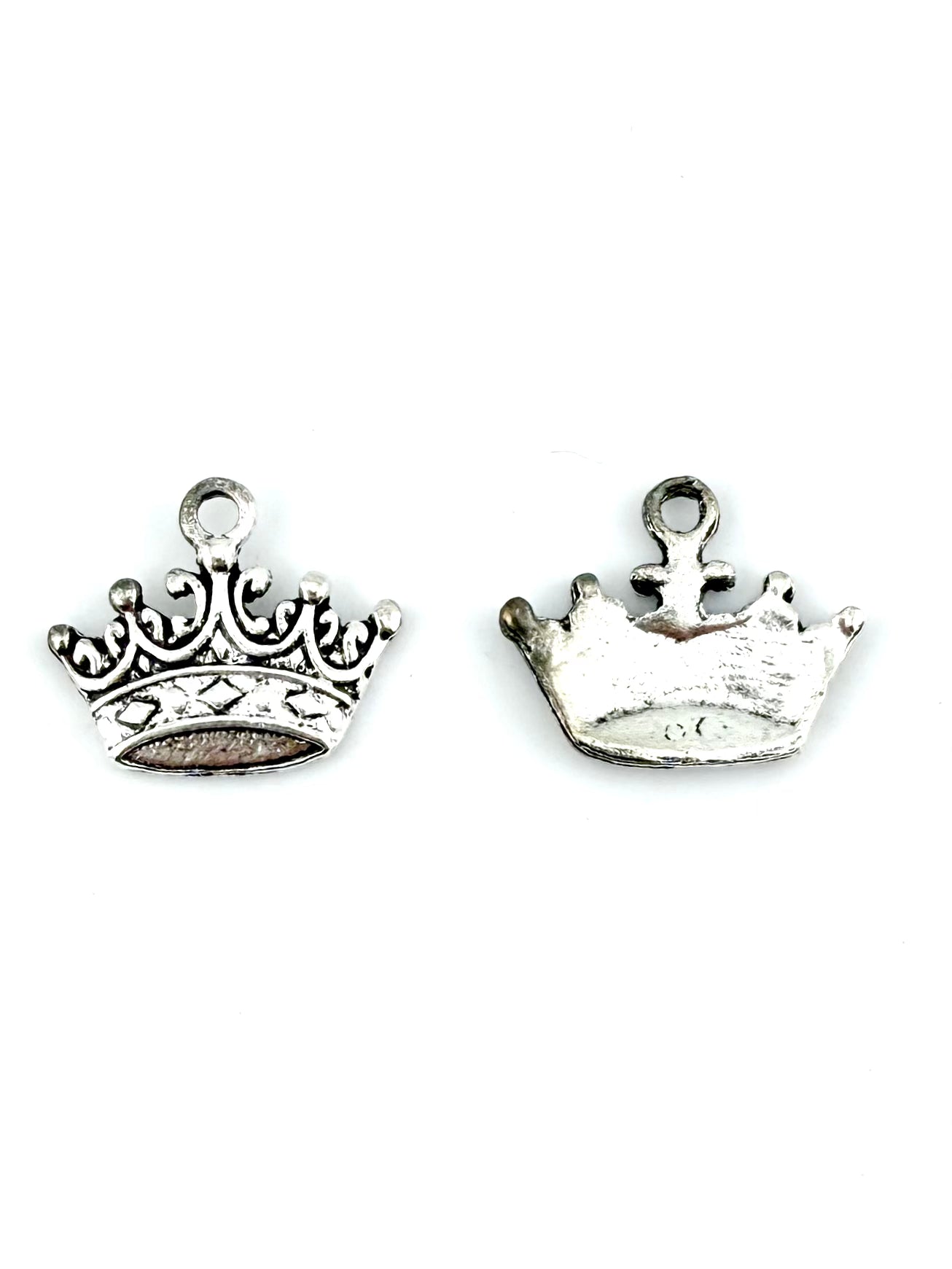14mm Crown Charm Rhodium