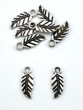 17.5mm Leaf Charm Rhodium