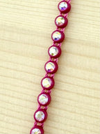 3.2mm Pink Plastic Rhinestone Banding With Clear AB Crystal