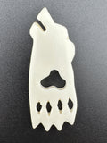64mm Bone Bear Paw Wolf Head Pendant – Hand Carved Bone, Tribal & Indigenous Style