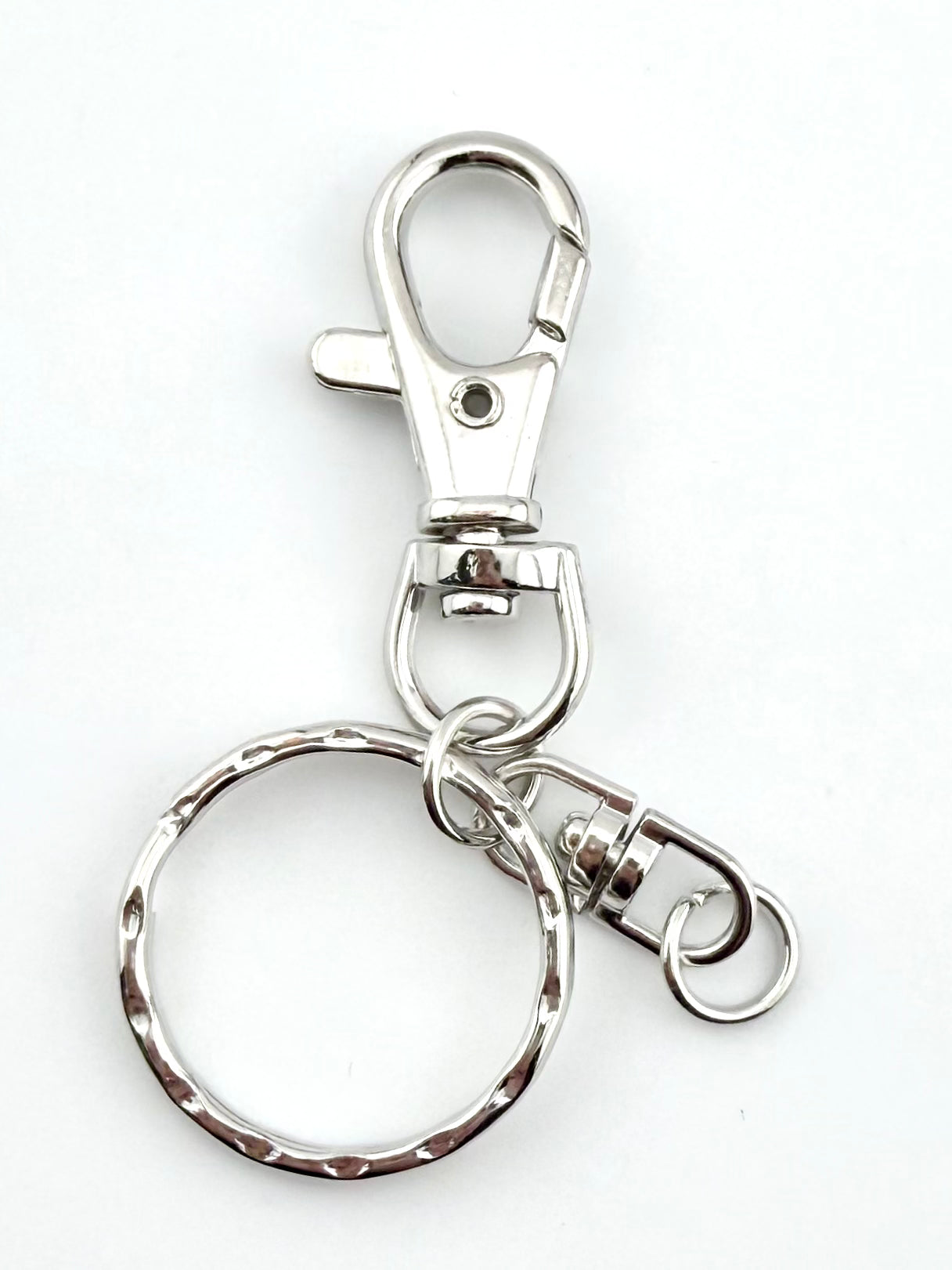 Lanyard Swivel Key Ring Set Rhodium