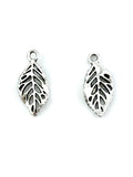19mm Leaf Charm Rhodium