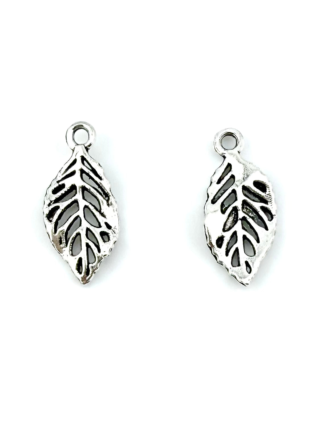 19mm Leaf Charm Rhodium