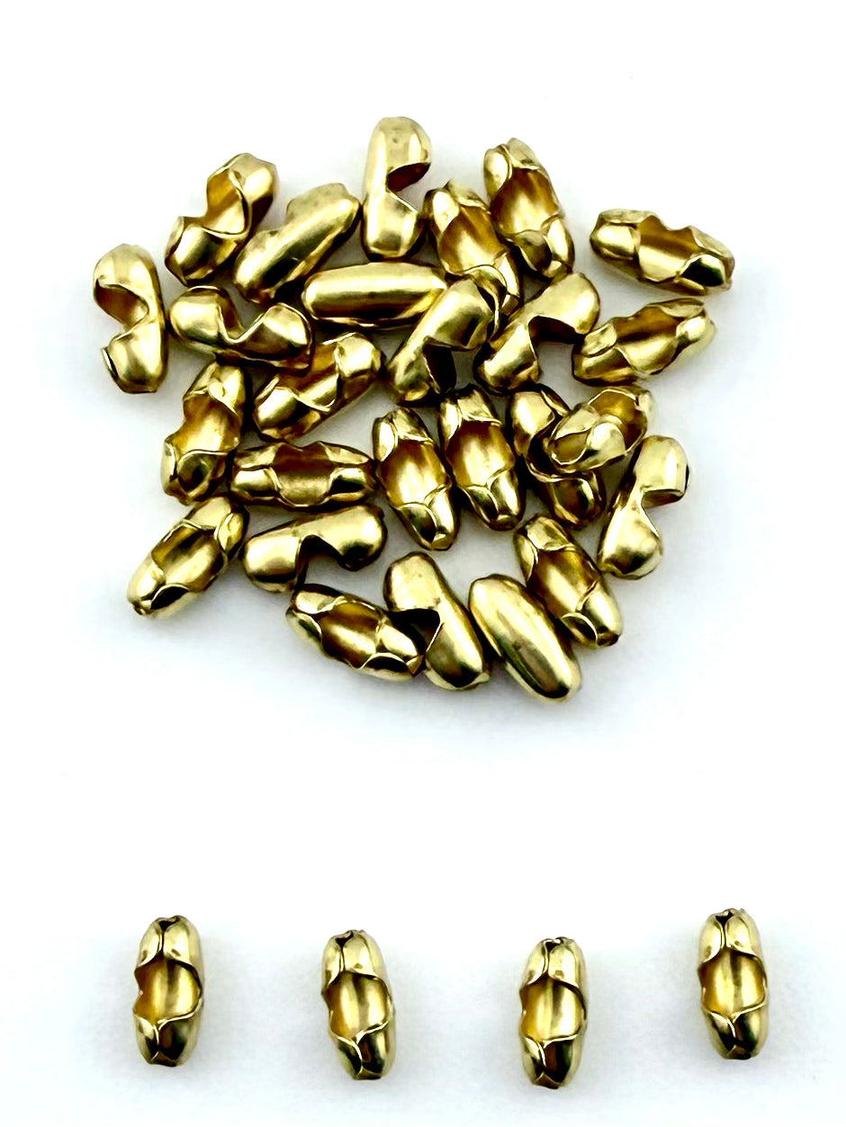 1.5mm Ball Chain Clasp Pale Gold