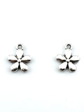13mm Flower Charm Rhodium