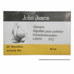 John James Glover Needles #12 – 25 Pack, 1/2.6mm Leather & Craft Sewing Needles Made in England