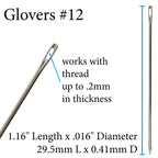 John James Glover Needles #12 – 25 Pack, 1/2.6mm Leather & Craft Sewing Needles Made in England