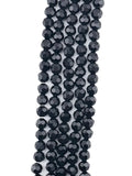 8mm Glass Faceted Round Beads Black