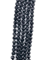 8mm Glass Faceted Round Beads Black