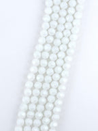 8mm Glass faceted round Beads White