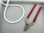 8mm Glass faceted round Beads White