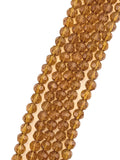 8mm Glass faceted round Beads Amber