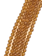 8mm Glass faceted round Beads Amber