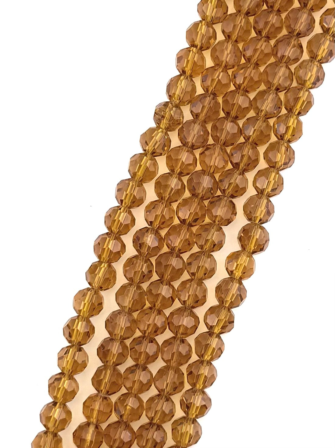 8mm Glass faceted round Beads Amber