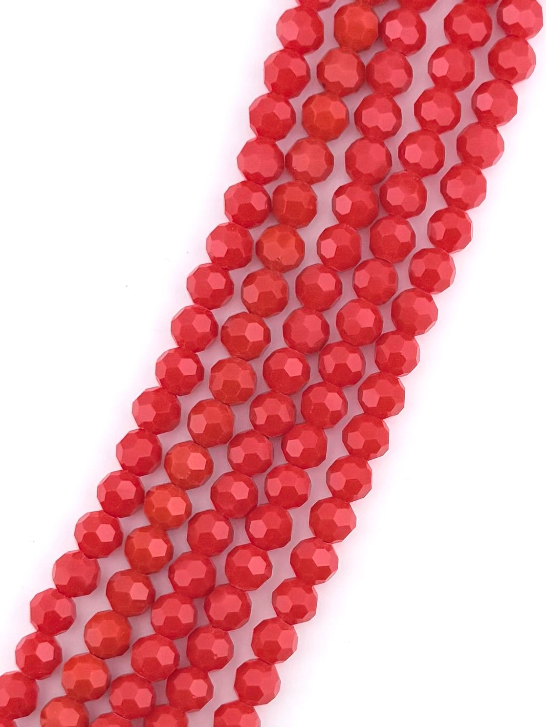 8mm Glass faceted round Beads Orange